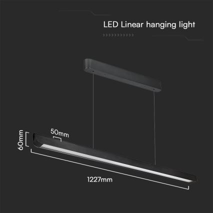 Κρεμαστό φωτιστικό οροφής LED LED/36W/230V 3000/4000/6400K μαύρο