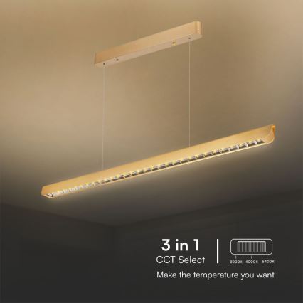 Κρεμαστό φωτιστικό οροφής LED LED/36W/230V 3000/4000/6400K χρυσαφί