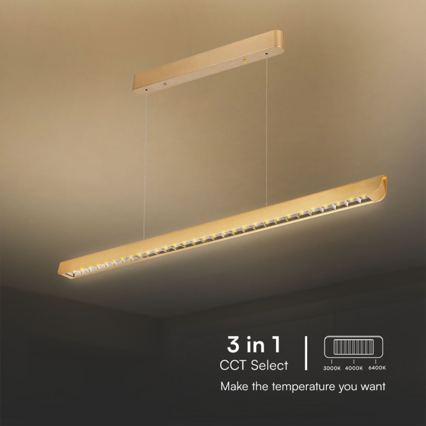 Κρεμαστό φωτιστικό οροφής LED LED/36W/230V 3000/4000/6400K χρυσαφί