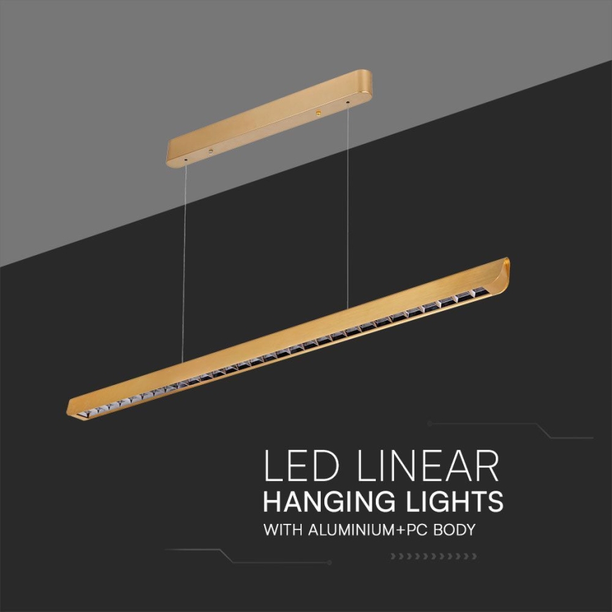 Κρεμαστό φωτιστικό οροφής LED LED/36W/230V 3000/4000/6400K χρυσαφί