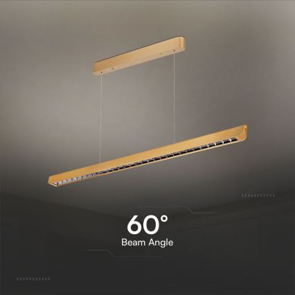 Κρεμαστό φωτιστικό οροφής LED LED/36W/230V 3000/4000/6400K χρυσαφί