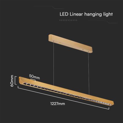 Κρεμαστό φωτιστικό οροφής LED LED/36W/230V 3000/4000/6400K χρυσαφί