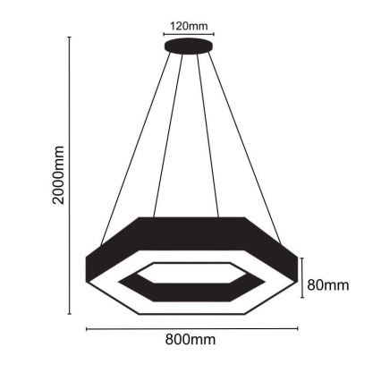 Κρεμαστό φωτιστικό οροφής LED LED/40W/230V 4000K διάμετρος 80 cm