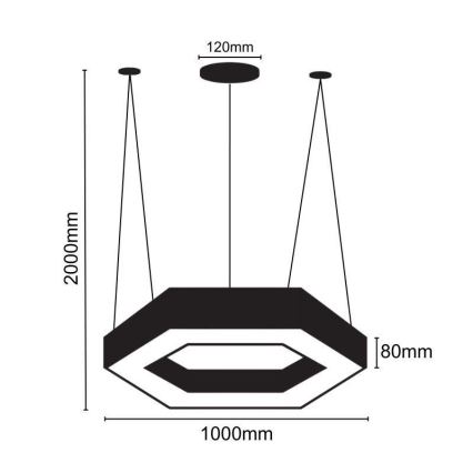 Κρεμαστό φωτιστικό οροφής LED LED/50W/230V 4000K διάμετρος 100 cm