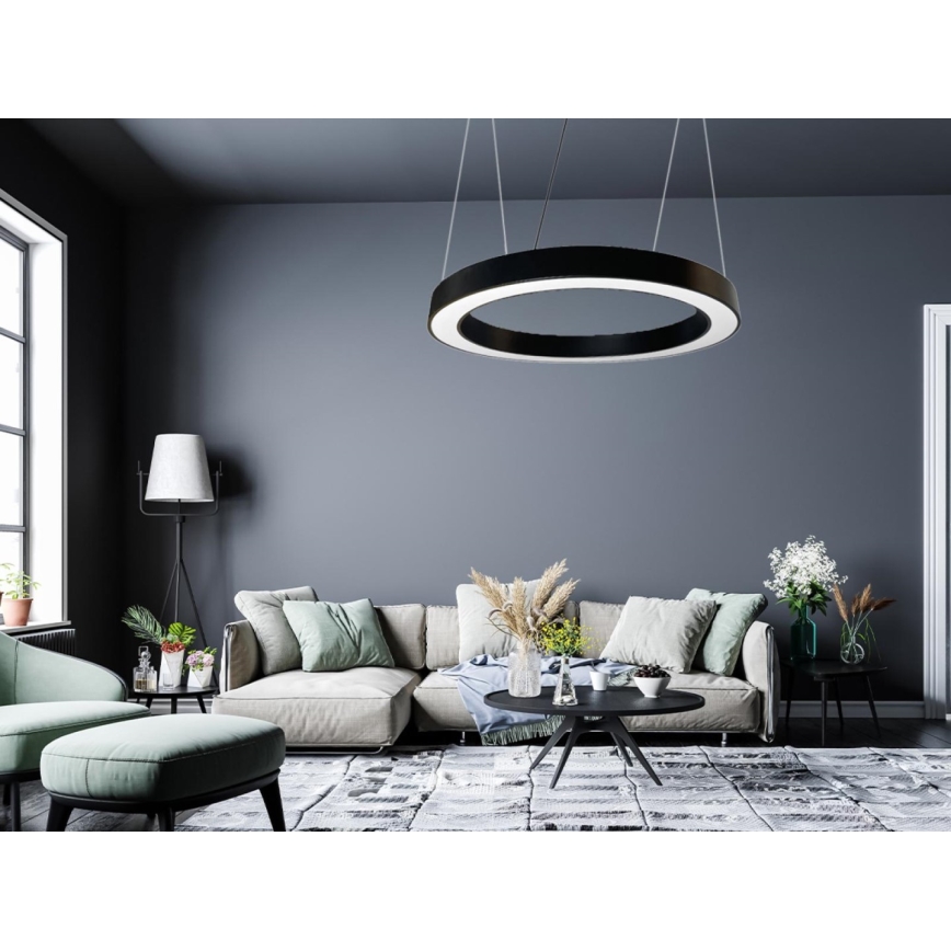 Κρεμαστό φωτιστικό οροφής LED LED/50W/230V 4000K διάμετρος 100 cm μαύρο