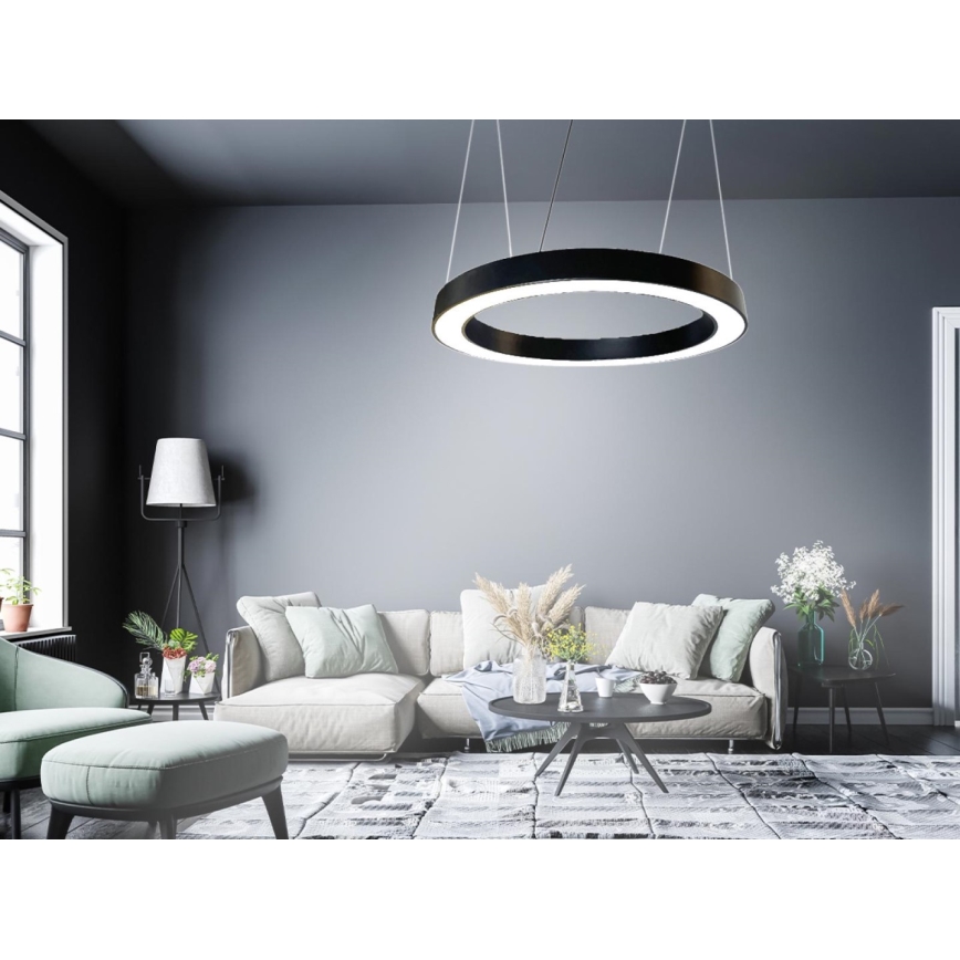 Κρεμαστό φωτιστικό οροφής LED LED/50W/230V 4000K διάμετρος 100 cm μαύρο