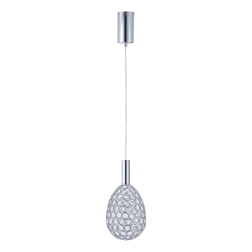 Κρεμαστό φωτιστικό οροφής LED LED/6,3W/230V 3000K γυαλιστερό χρώμιο διάμετρος 14 cm