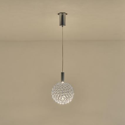 Κρεμαστό φωτιστικό οροφής LED LED/6,3W/230V 3000K γυαλιστερό χρώμιο διάμετρος 25 cm