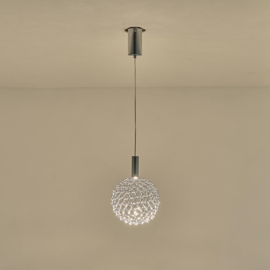 Κρεμαστό φωτιστικό οροφής LED LED/6,3W/230V 3000K γυαλιστερό χρώμιο διάμετρος 25 cm