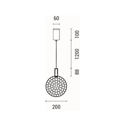 Κρεμαστό φωτιστικό οροφής LED LED/6,3W/230V 3000K γυαλιστερό χρώμιο διάμετρος 25 cm