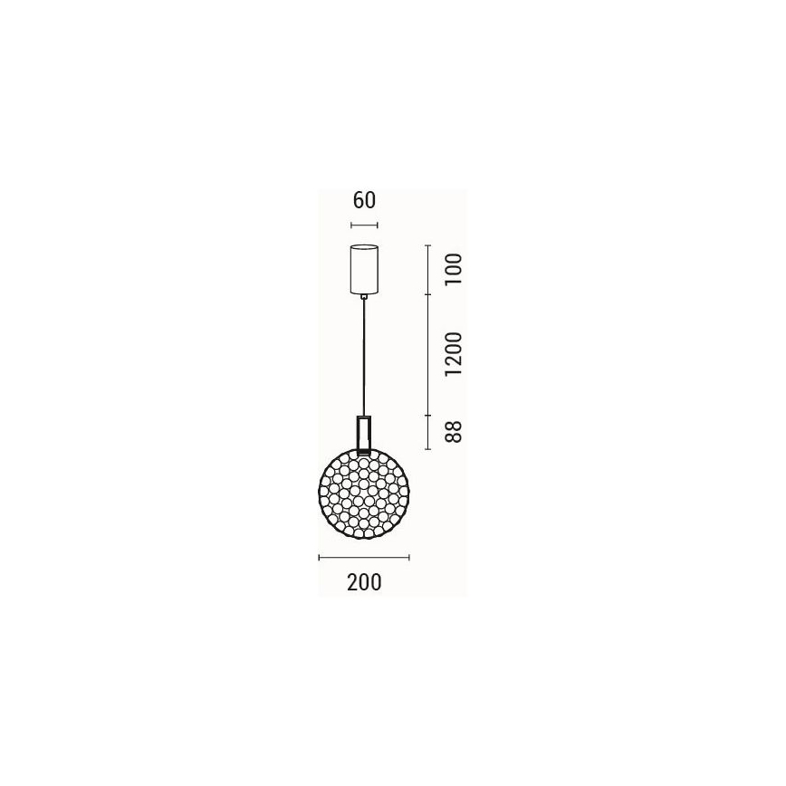 Κρεμαστό φωτιστικό οροφής LED LED/6,3W/230V 3000K γυαλιστερό χρώμιο διάμετρος 25 cm