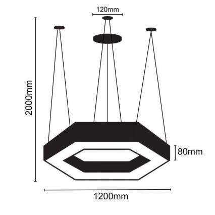 Κρεμαστό φωτιστικό οροφής LED LED/60W/230V 4000K διάμετρος 120 cm