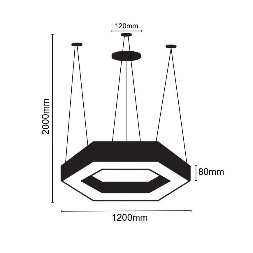 Κρεμαστό φωτιστικό οροφής LED LED/60W/230V 4000K διάμετρος 120 cm
