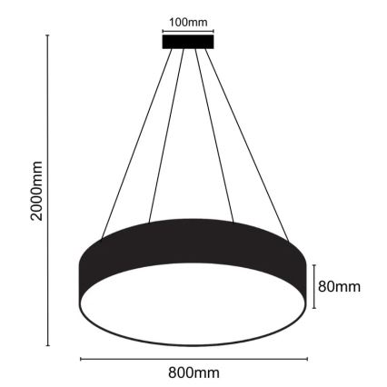 Κρεμαστό φωτιστικό οροφής LED LED/70W/230V 4000K διάμετρος 80 cm