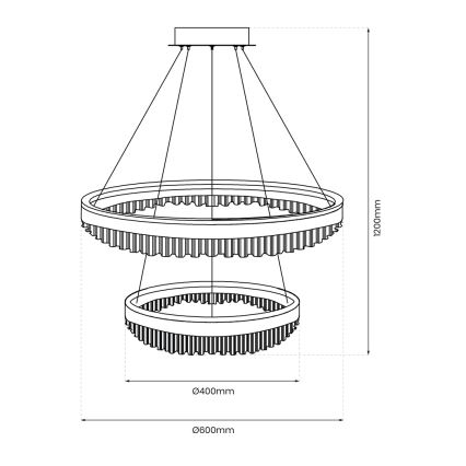 Κρεμαστό φωτιστικό οροφής LED LED/85W/230V διάμετρος 60 cm χρυσό