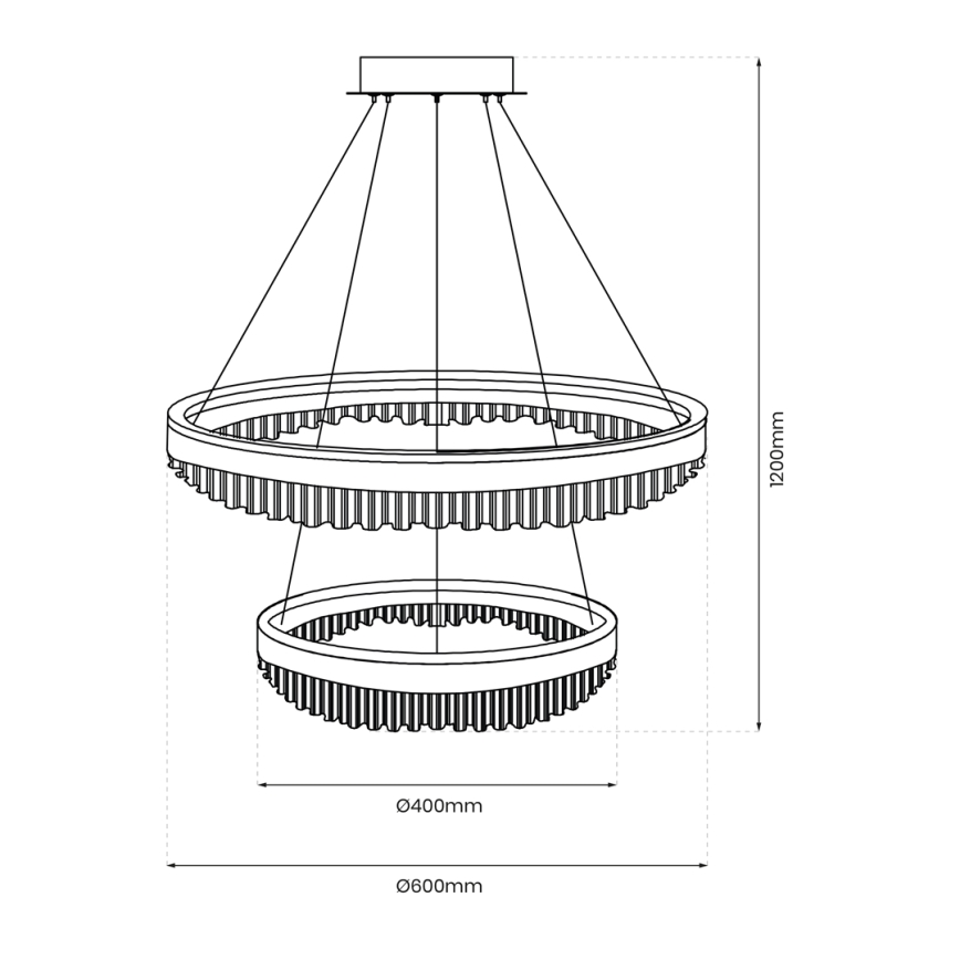 Κρεμαστό φωτιστικό οροφής LED LED/85W/230V διάμετρος 60 cm χρυσό