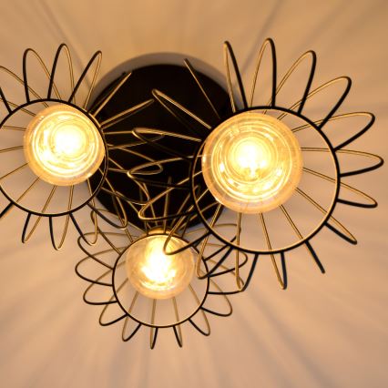 Κρεμαστό φωτιστικό οροφής LED MERCURE 3xE27/15W/230V ø 50 cm μαύρο