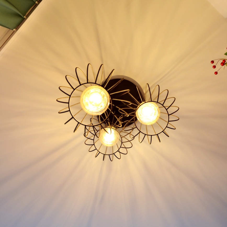 Κρεμαστό φωτιστικό οροφής LED MERCURE 3xE27/15W/230V ø 50 cm μαύρο