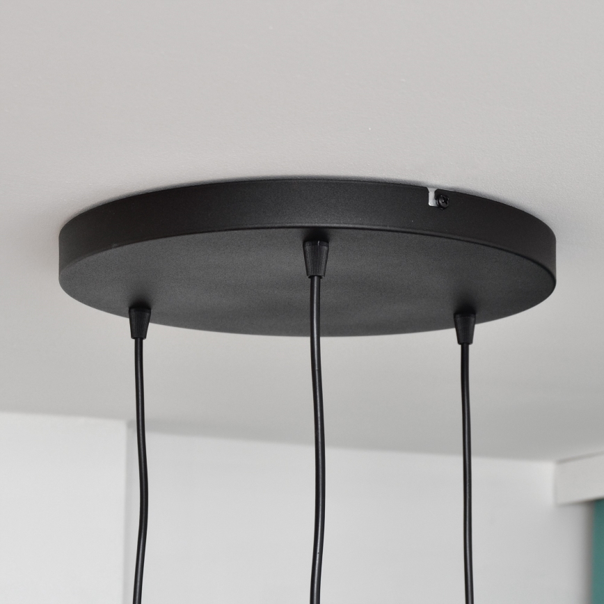 Κρεμαστό φωτιστικό οροφής LED MERCURE 3xE27/15W/230V ø 50 cm μαύρο