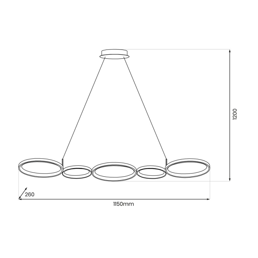 Κρεμαστό φωτιστικό οροφής LED OLYMPIA 5xLED/10W/230V γκρι
