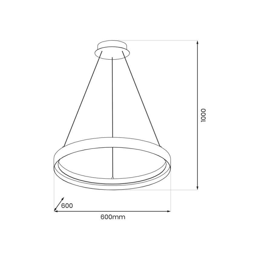 Κρεμαστό φωτιστικό οροφής LED ORBITA LED/52W/230V λευκό/μαύρο
