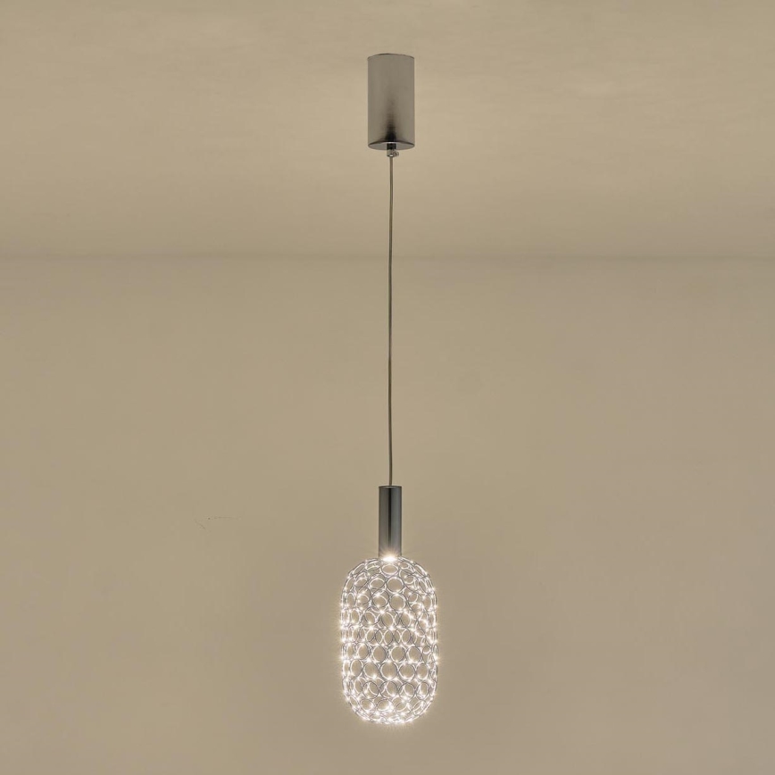 Κρεμαστό φωτιστικό οροφής LED PERFORATO LED/6,3W/230V 3000K γυαλιστερό χρώμιο διάμετρος 13 cm