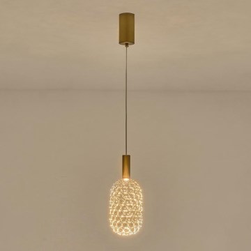 Κρεμαστό φωτιστικό οροφής LED PERFORATO LED/6,3W/230V 3000K χρυσό διάμετρος 13 cm