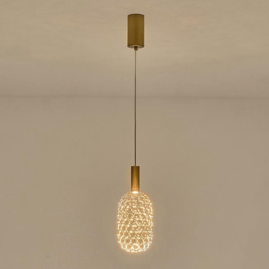 Κρεμαστό φωτιστικό οροφής LED PERFORATO LED/6,3W/230V 3000K χρυσό διάμετρος 13 cm