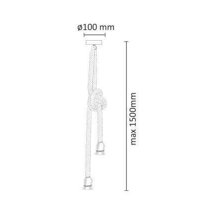 Κρεμαστό φωτιστικό οροφής LED ROPE 2xE27/10W/230V