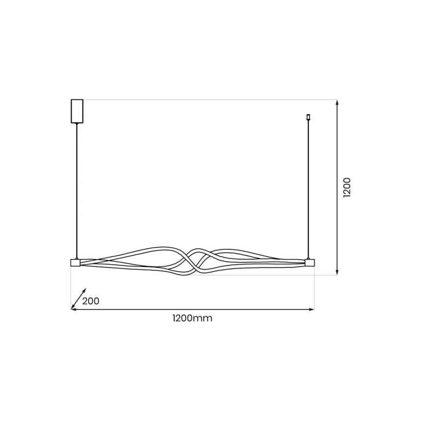 Κρεμαστό φωτιστικό οροφής LED TWISTER LED/56W/230V μαύρο