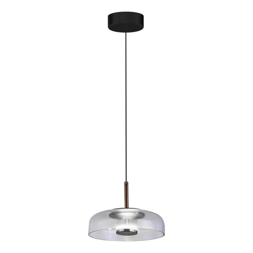 Κρεμαστό φωτιστικό οροφής LED VETRO LED/6W/230V διάμετρος 23 cm γκρι/μαύρο