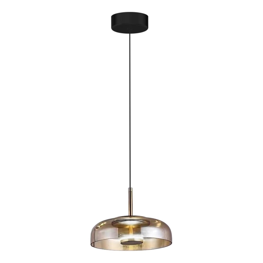 Κρεμαστό φωτιστικό οροφής LED VETRO LED/6W/230V διάμετρος 23 cm μπεζ/μαύρο