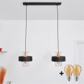 Κρεμαστό φωτιστικό οροφής LED VOLTA 2xE27/15W/230V μαύρο/χρυσαφί