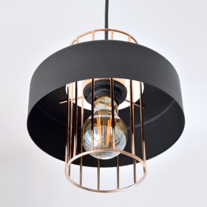 Κρεμαστό φωτιστικό οροφής LED VOLTA 2xE27/15W/230V μαύρο/χρυσαφί