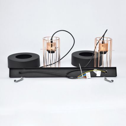 Κρεμαστό φωτιστικό οροφής LED VOLTA 2xE27/15W/230V μαύρο/χρυσαφί