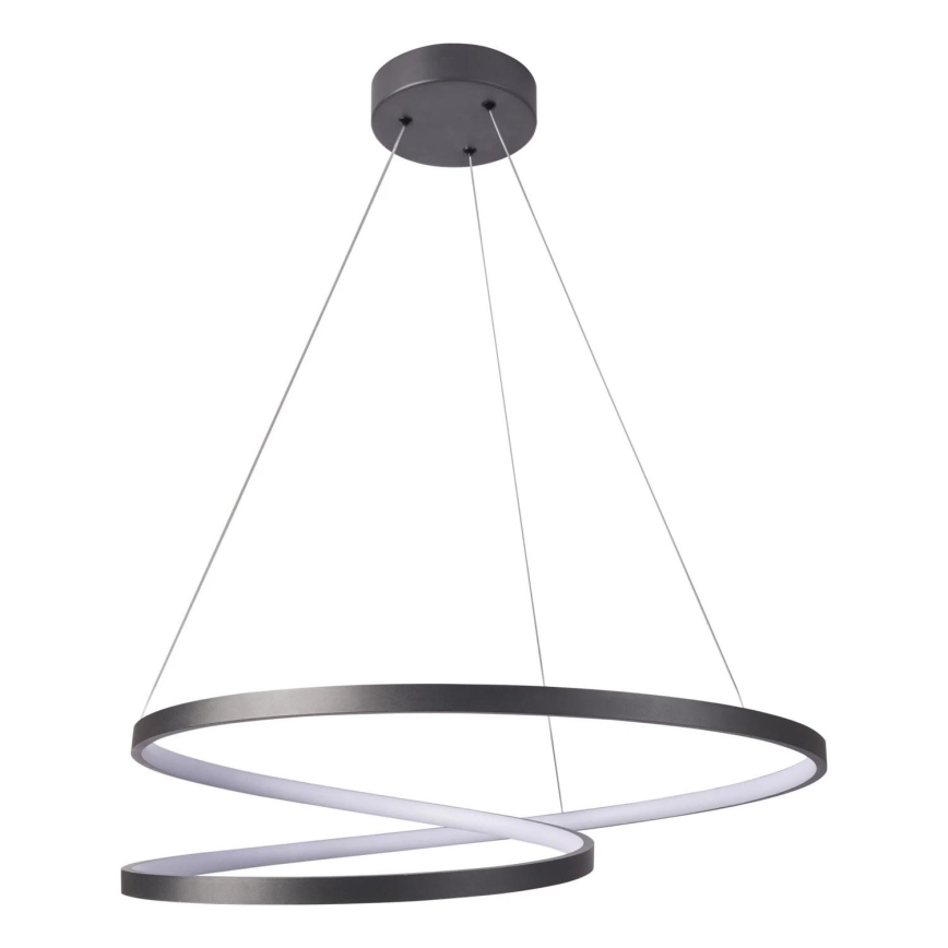 Κρεμαστό φωτιστικό οροφής LED ZEFIRA LED/52W/230V 4000K διάμετρος 60 cm ανθρακί