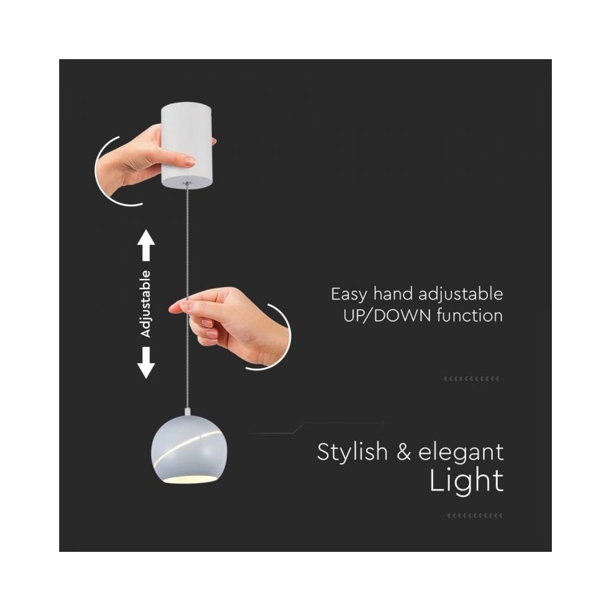 Κρεμαστό φωτιστικό οροφής LED αφής LED/8,5W/230V 3000K λευκό