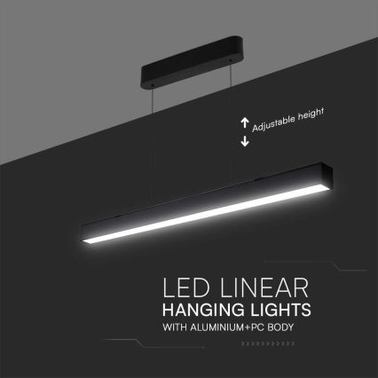 Κρεμαστό φωτιστικό οροφής LED ράγα LED/40W/230V 3000/4000/6400K μαύρο