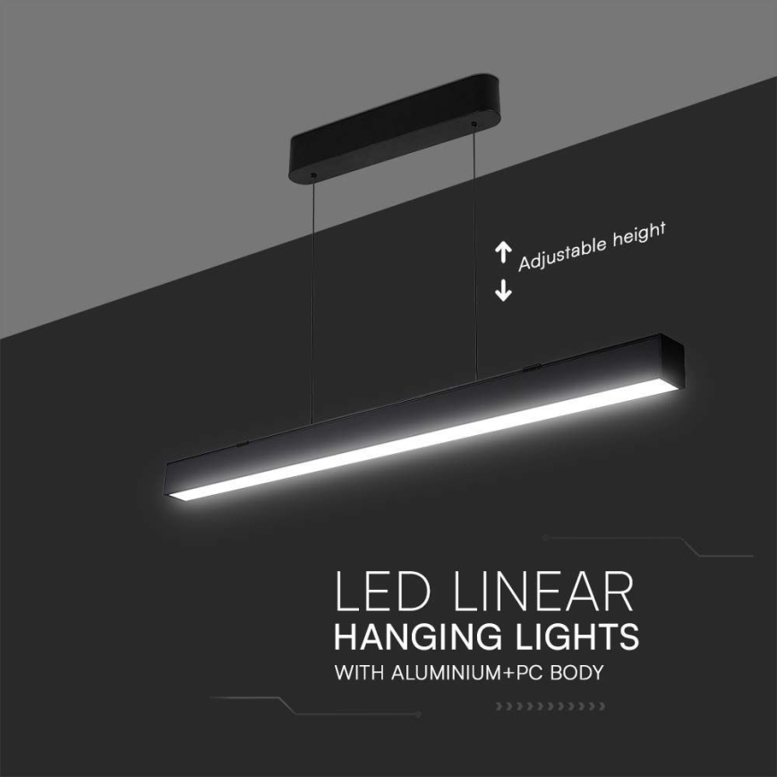 Κρεμαστό φωτιστικό οροφής LED ράγα LED/40W/230V 3000/4000/6400K μαύρο