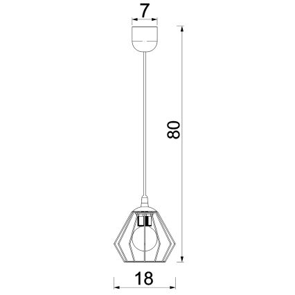 Κρεμαστό φωτιστικό οροφής LETI 1xE27/15W/230V μαύρο