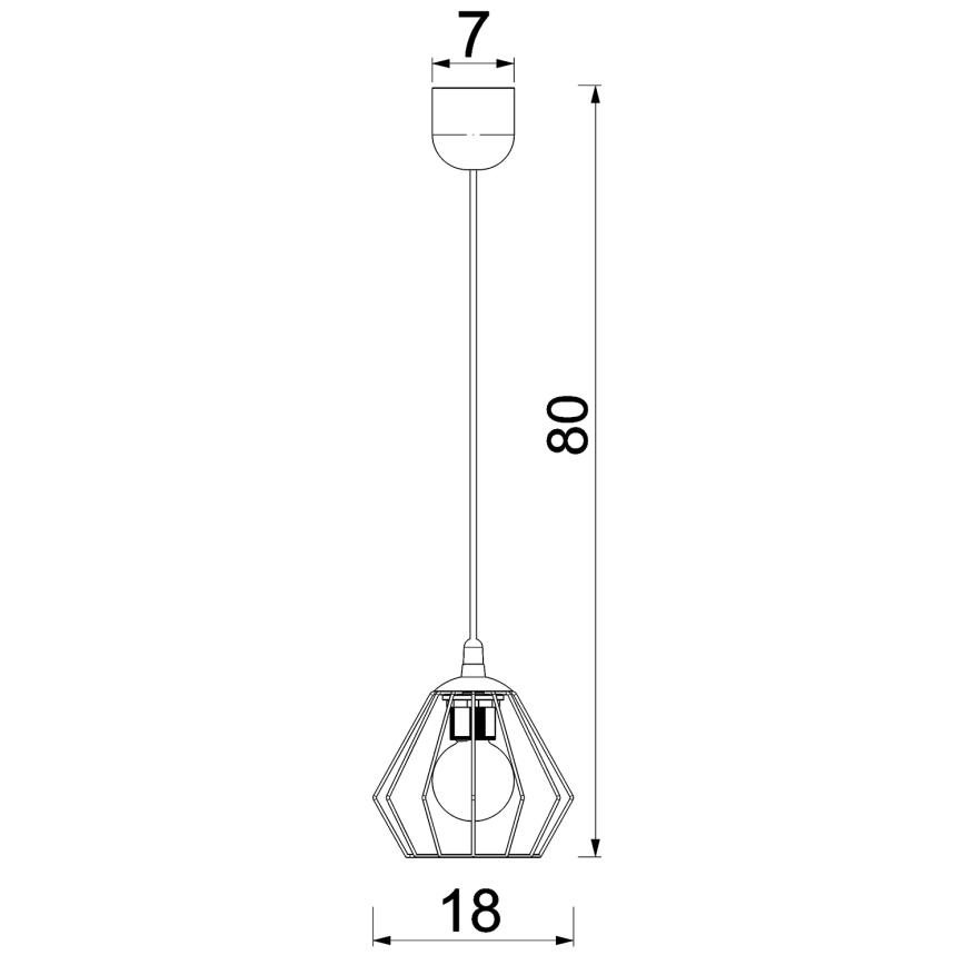 Κρεμαστό φωτιστικό οροφής LETI 1xE27/15W/230V μαύρο