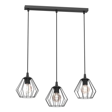 Κρεμαστό φωτιστικό οροφής LETI 3xE27/15W/230W μαύρο