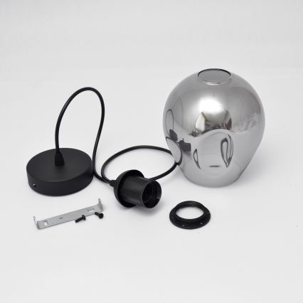 Κρεμαστό φωτιστικό οροφής LILI 1xE27/15W/230V μαύρο/γκρι