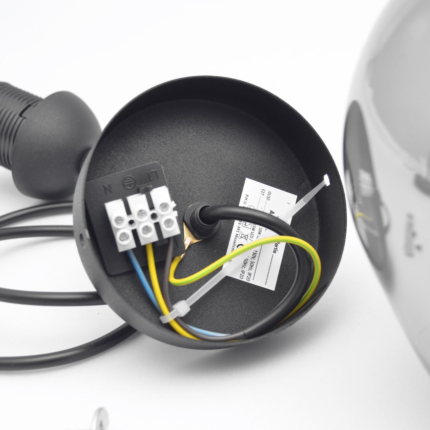 Κρεμαστό φωτιστικό οροφής LILI 1xE27/15W/230V μαύρο/γκρι