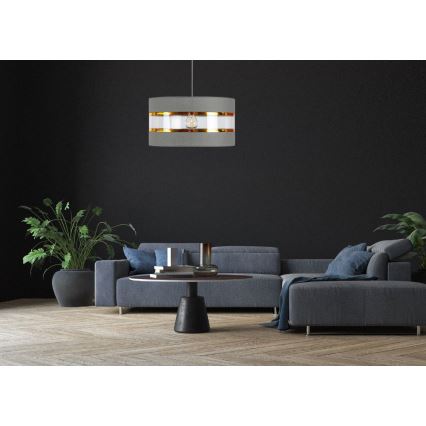 Κρεμαστό φωτιστικό οροφής LIND 1xE27/60W/230V γκρι