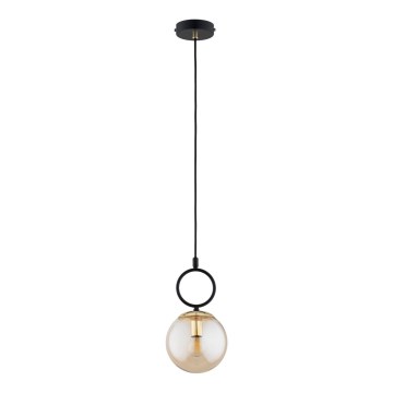 Κρεμαστό φωτιστικό οροφής LISTER 1xE14/10W/230V μαύρο/φιμέ μπεζ
