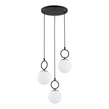 Κρεμαστό φωτιστικό οροφής LISTER 3xE14/10W/230V μαύρο/λευκό