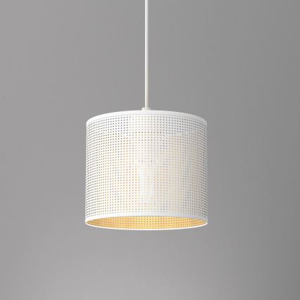 Κρεμαστό φωτιστικό οροφής LOFT SHADE 1xE27/60W/230V διάμετρος 18 cm λευκό/χρυσό