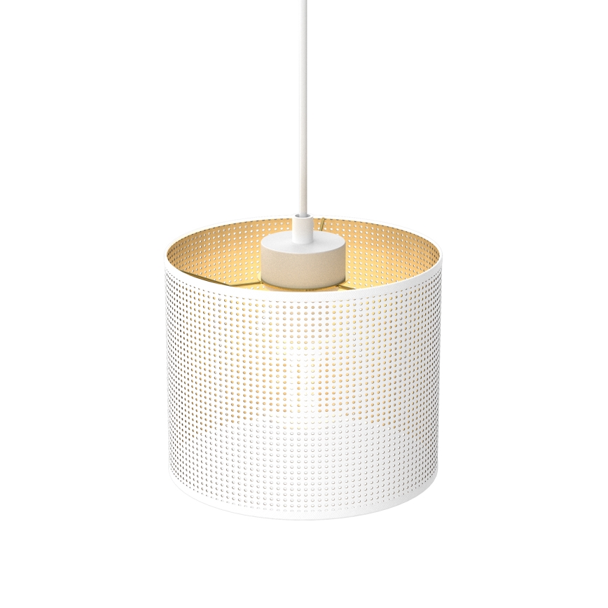 Κρεμαστό φωτιστικό οροφής LOFT SHADE 1xE27/60W/230V διάμετρος 18 cm λευκό/χρυσό