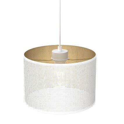 Κρεμαστό φωτιστικό οροφής LOFT SHADE 1xE27/60W/230V διάμετρος 25 cm λευκό/χρυσό